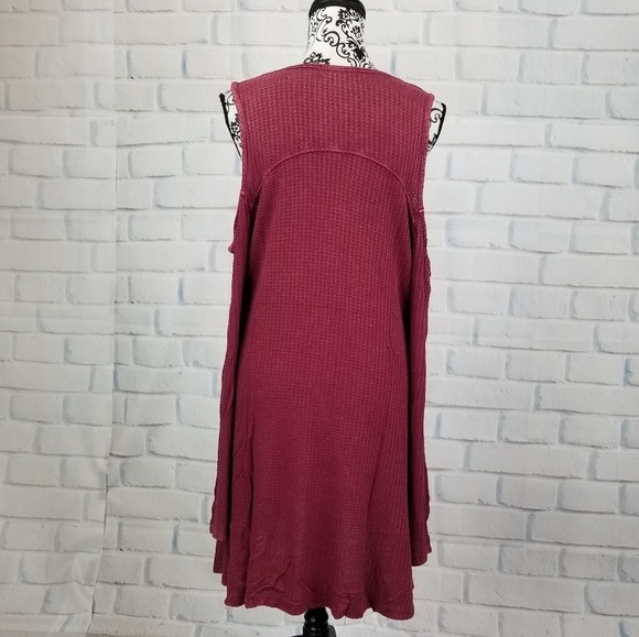 Indigo Thread women's long sleeve cold shoulder plus size 1x waffle knit top b26 - Picture 11 of 11